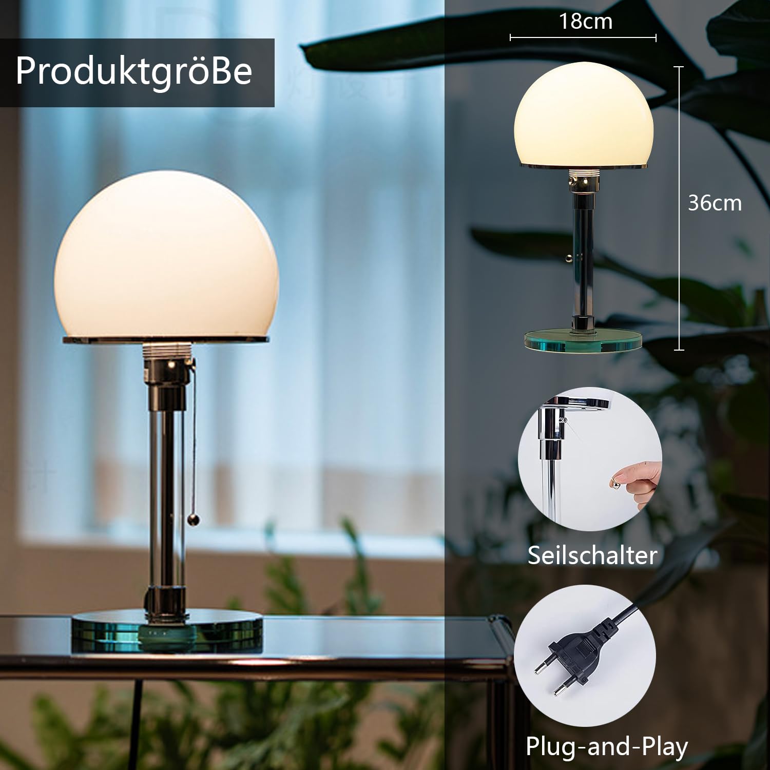 Nordische Moderne LED-Tischlampe Schreibtisch-Leselampe Schlafzimmer-Nachttischlampe -Bauhaus-Pilzlampe mit 3 Helligkeitsmodi für Wohnzimmer und Ristoranti