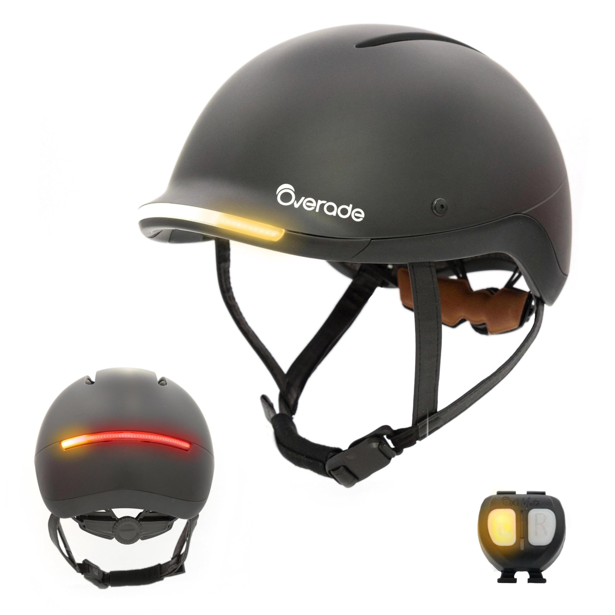 Overade Life Bike Helmet, Powerful Front/Rear Lights with Turn Signals - Flashing Function - One Size fits All