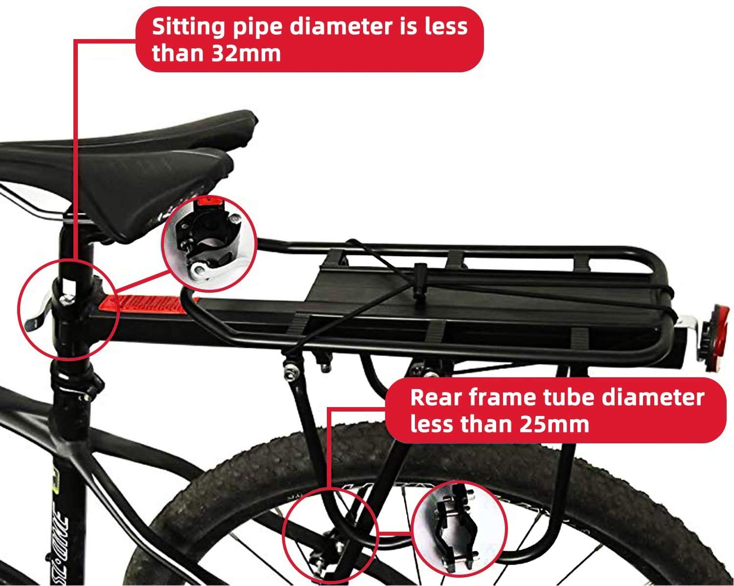 Buy UFANME Bike Rear Rack, Bicycle Bike Cargo Rack Rear Back Seat