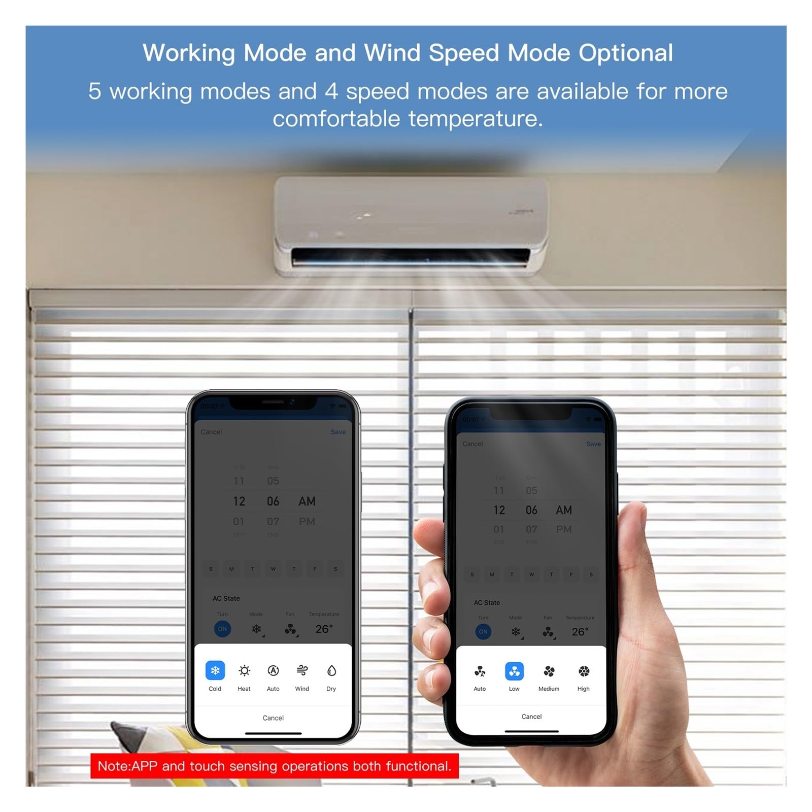 Inteligentny termostat, Tuya Inteligentny sterownik klimatyzatora, termostat z wyświetlaczem LCD Kontrola aplikacji Czujnik temperatury i wilgotności Monitor