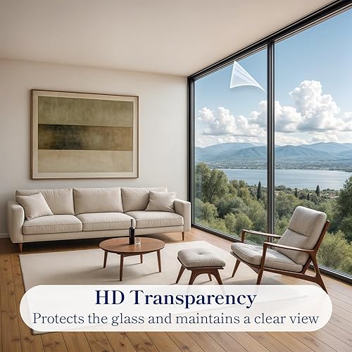 Miniatura 16 de Qualsen Película opaca para ventana, 100% bloqueo de luz, película de privacidad para ventana, sin pegamento, extraíble para el hogar, oficina