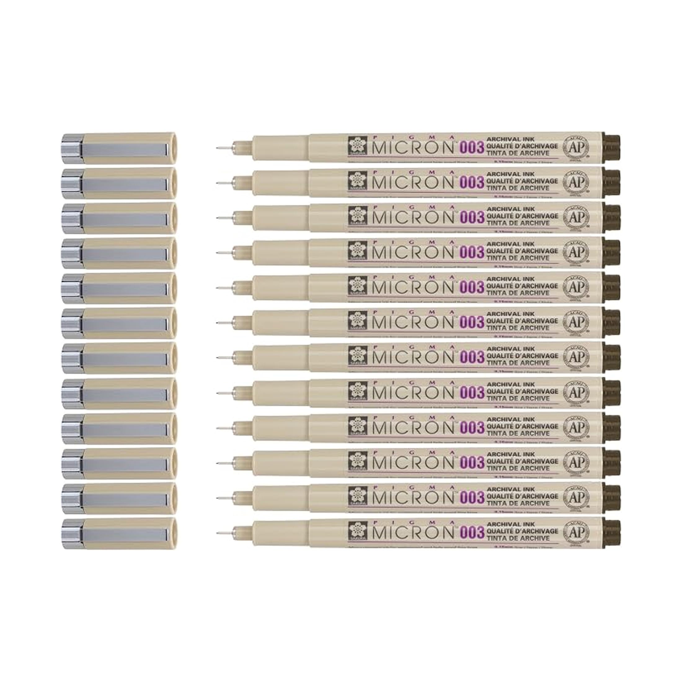 Sparpack 12 x Pigma MICRON Fineliner SEPIA (#117), 0.15mm (Nr.003)