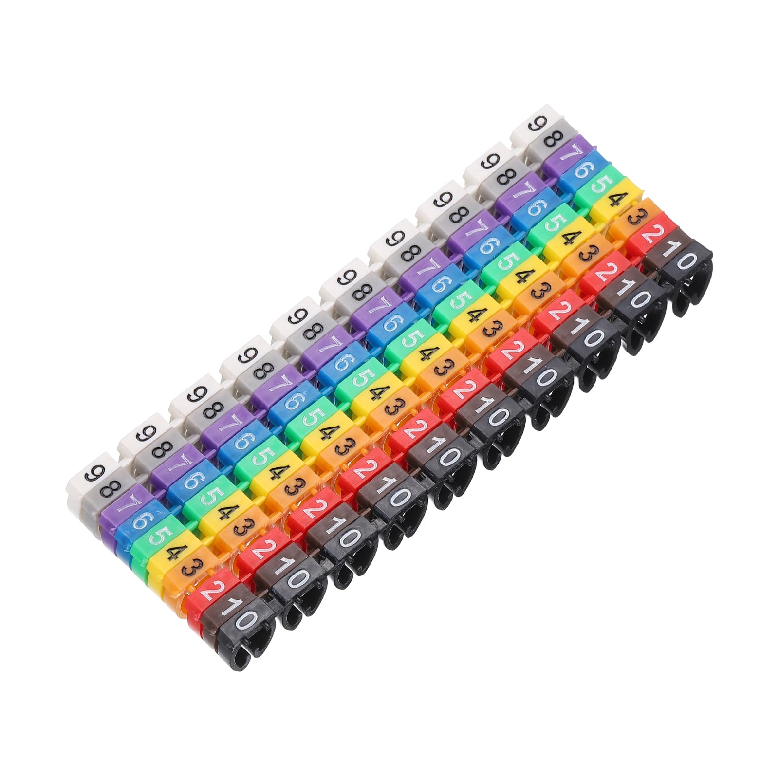 sourcing map 100Pcs Wire Label, 0-9 Digital Cable Labels Tags M-3 Type, Multicolor