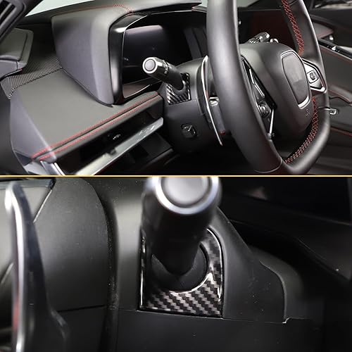 Miniatura 7 de Cubierta de base de barra de dirección, cubierta decorativa compatible con Chevrolet Corvette C8 2020 2021 2022 2023, plástico ABS para dirección de