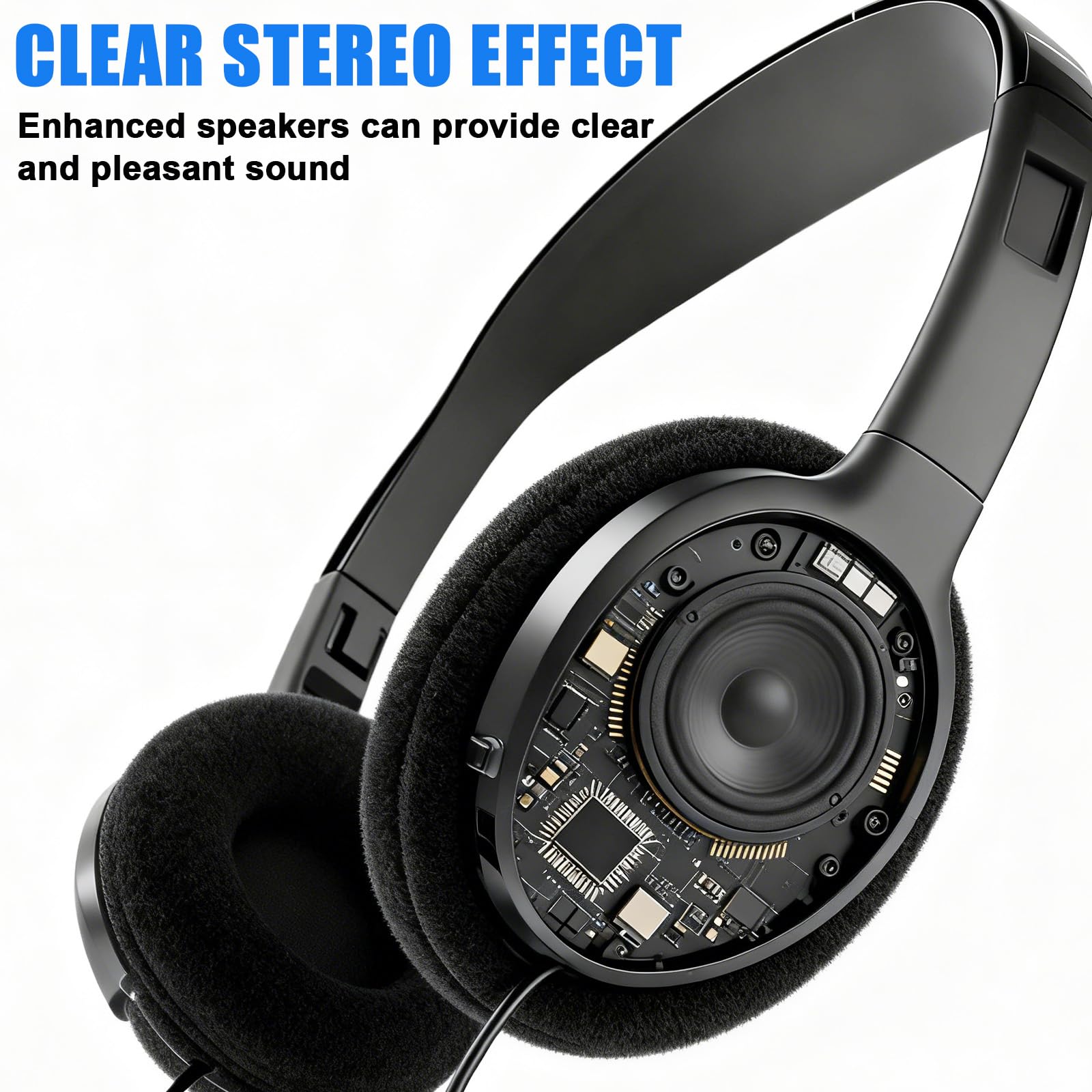 Kopfhörer mit 3.5 mm Klinkenanschluss, 10 Pack kopfhörer schule, Lautstärke Verstellbar On-Ear Headset mit 1.2 m Kabel, Bügelkopfhörer klinkenstecker für Computer, Laptop, Tablet Multimedia-Geräte