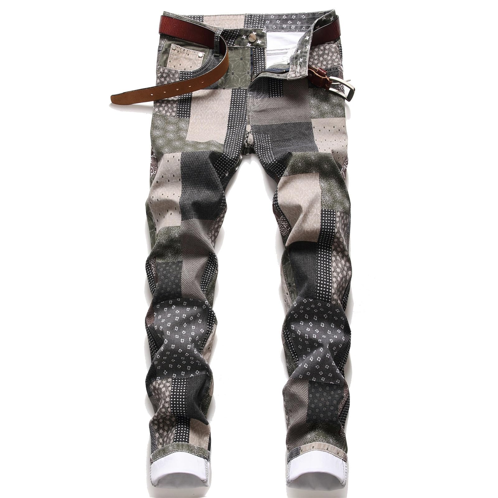 Jeans Uomo Slim Fit, Pantaloni Jeans Uomo Ricamo Pentagramma Stretch Pantaloni Gamba Slim Pantaloni Uomo Versatili Jeans Uomo Taglie Forti Jeans da Uomo Streetwear Stile Y2k Pants Casual Versatile