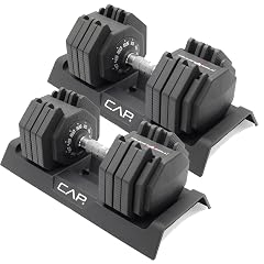 CAP Barbell ADJUSTABELL Adjustable Round Dumbbell Weights - Singles Pairs 12 5 lb 25 lb 55 lb Multiple