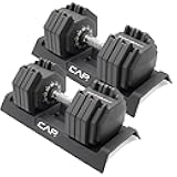CAP Barbell ADJUSTABELL Adjustable 55 lb Hex Dumbbell Weights - Singles & Pairs | Multiple Handle Options