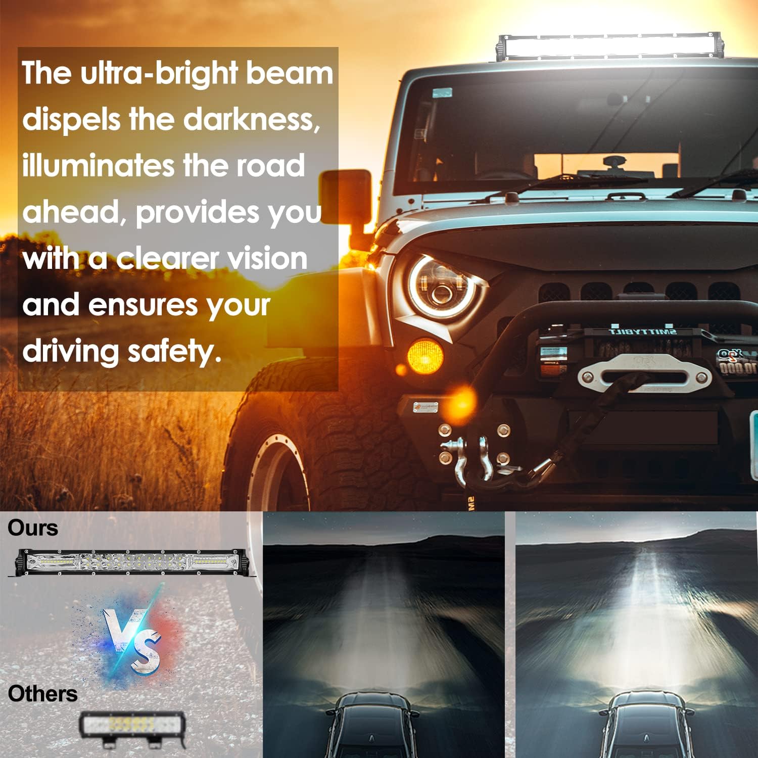 San-Young Slim LED Light Bar for Truck, 12 Inch 120W 10000lm LED Off Road Driving Fog Lightbar Combo Beam Waterproof ATV UTV RV Tractor Boat Weeder Grille Bumper, 12V/24V