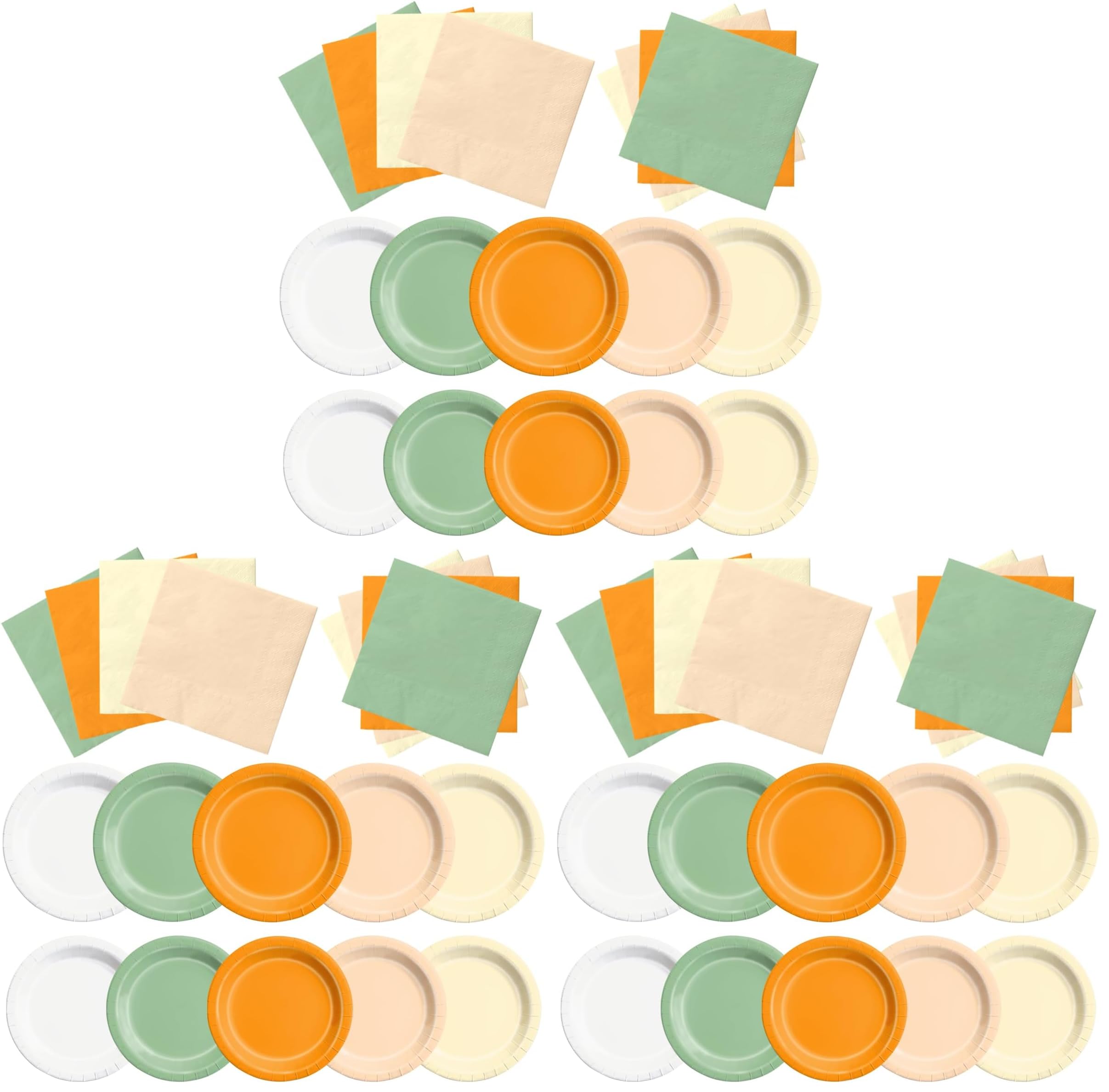 CMUSKO A Little Cutie is On The Way Baby Shower Decoration - 60Pcs Sage Green Orange Theme Plates &amp; Napkins Kit Little Cutie Party Supplies (Pack of 3)