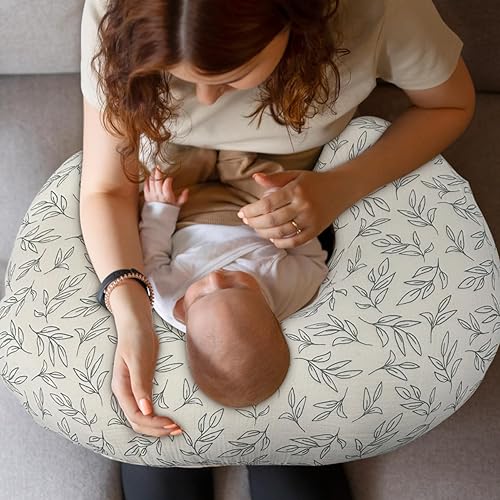 Miniatura 5 de Funda de almohada de lactancia, paquete de 2 fundas extraíbles de muselina de algodón para almohadas de lactancia, funda de almohada ultrasuave para