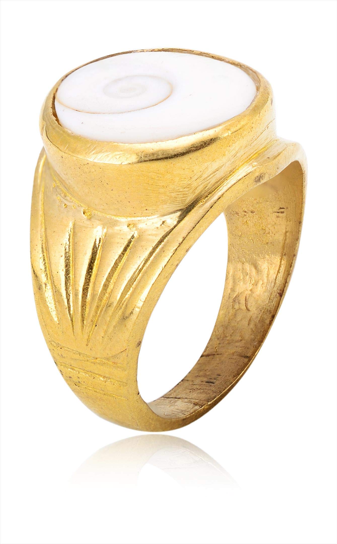 kesar zems Natural Gomti Chakra Stone Brass Ring - Unisex Spiritual Ring for Prosperity, Happiness & Positive Energy | Meditation & Vastu Remedies | Size 21-picture-30