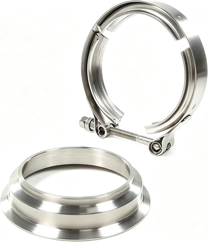 Kit Flange e Abraçadeira V-Band 3" para Turbo Borg Warner S200 S300 S366 S369 SX-E – 1 conjunto