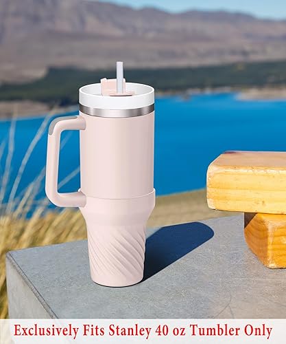 Miniatura 3 de KTKUDY Bota de silicona para vaso Stanley de 40 onzas con asa, funda protectora de goma para Stanley Cup de 40 onzas, cubierta inferior de botella
