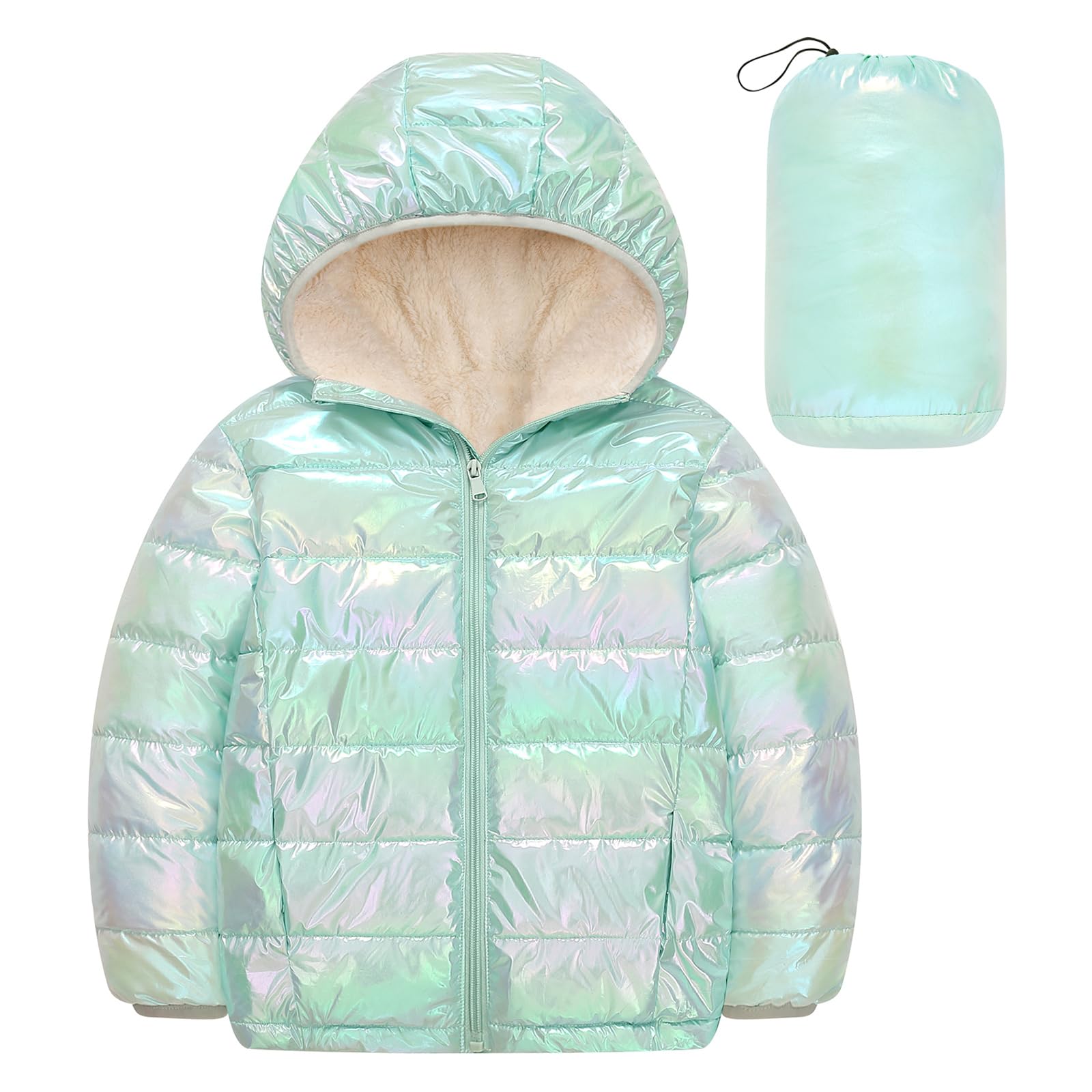 kids4ever Mädchen Mäntel Mädchen Winterjacke Kapuze Wasserdichte Steppjacke Kinder Warm Glänzend Wintermäntel Winddicht Jacke 4-12 Jahre