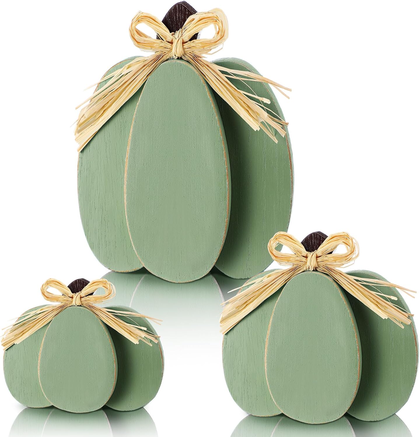 Ferraycle 3 Pcs Fall Pumpkin Decor, 3D Wooden Pumpkin Tabletop Decor