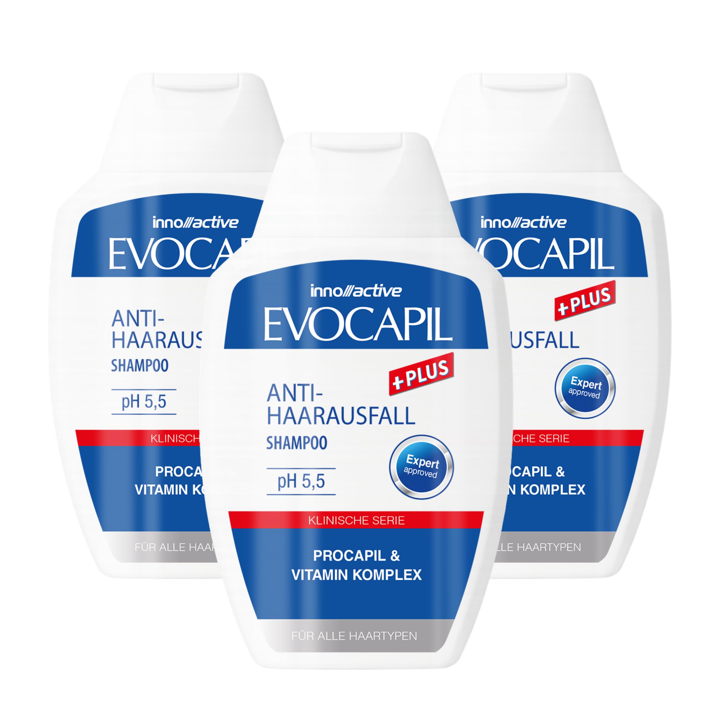 Evocapil - Haar Vitamine - 3x 300ml Haarshampoo mit Keratin, Biotin, Protein und Aminosäuren - Für Anwendungen nach Haartransplantationen - schützt und pflegt das Haar
