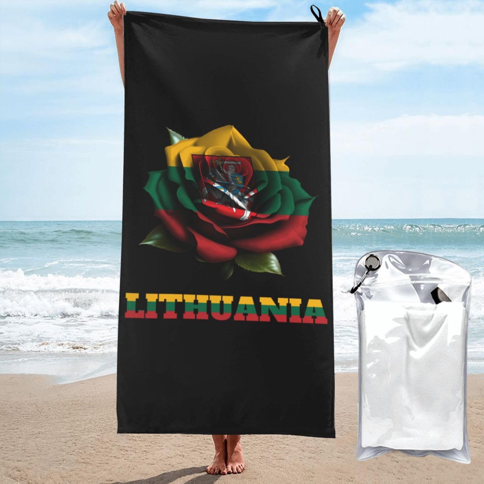 Toallas de baño de Lituania unisex: toalla de viaje absorbente de 70x140 cm para camping