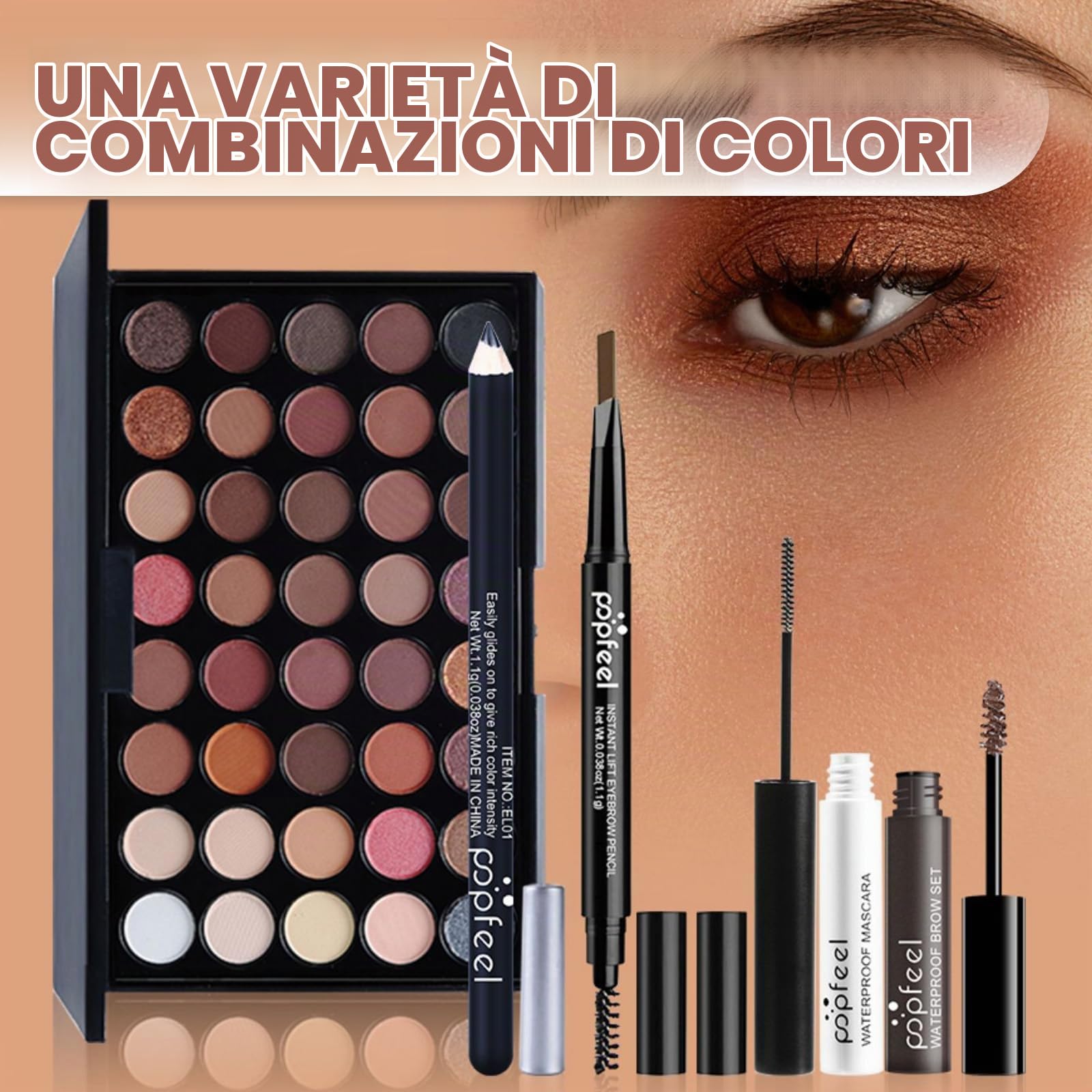 Set Trucchi Donna, Tutto in uno Set di Trucco, Include Portatile Travel Make Up Palette Ombretto Rossetti Correttore Eyeliner Mascara