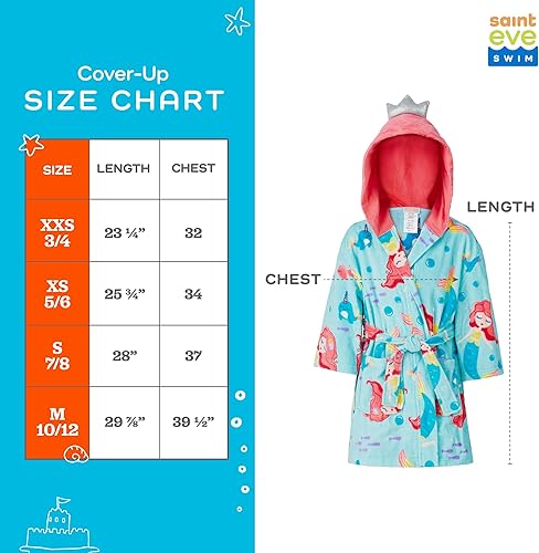 Saint Eve Kids Hooded Terry Swim and Beach Cover Up Robe for Boys and Girls(Unicorn,Medium)