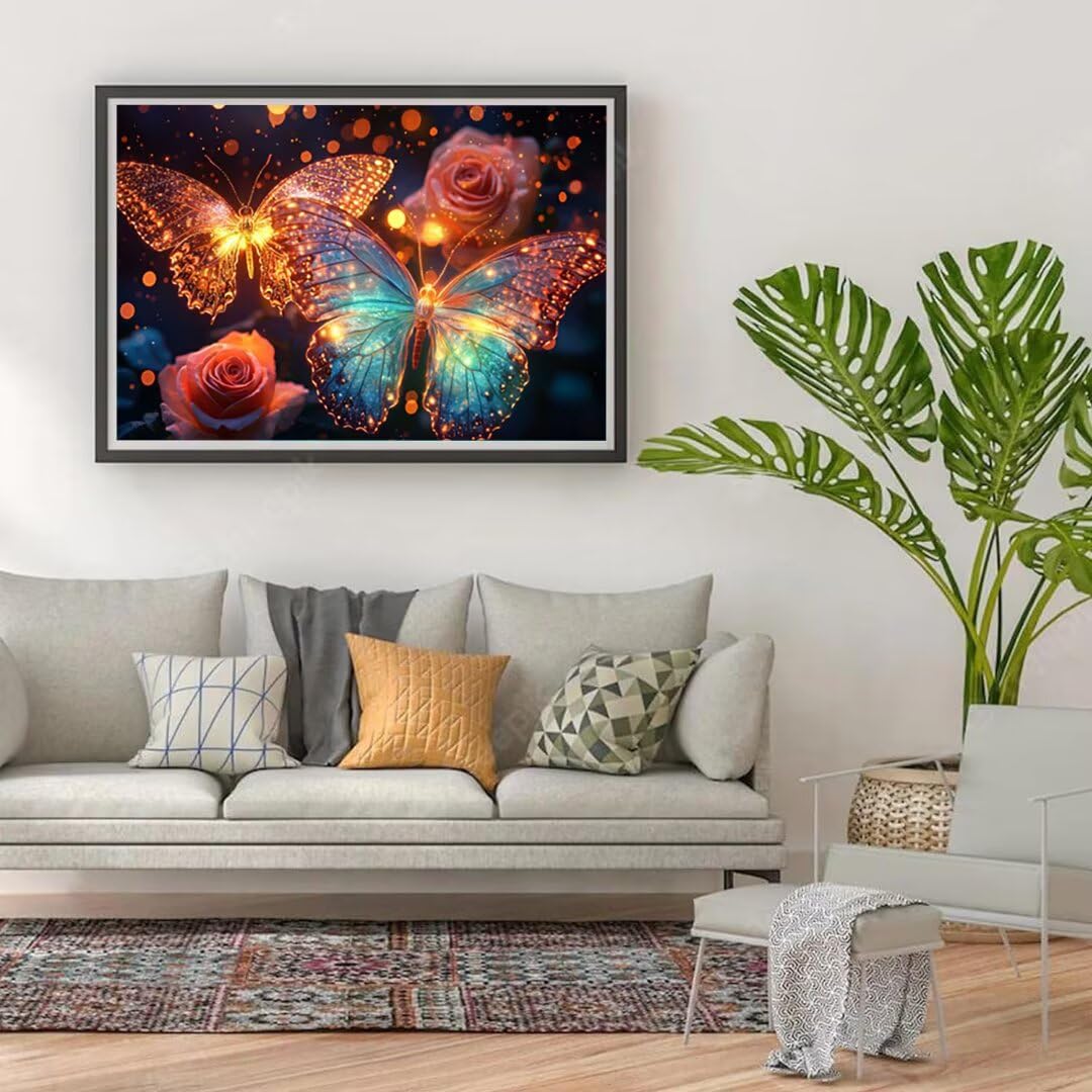 5D motyl diamentowy zestaw do malowania dla dorosłych, DIY zestawy do malowania kwiatów Diament, pełne zestawy artystyczne, kwadratowy kryształ górski haft krzyżykowy malarstwo dla dorosłych