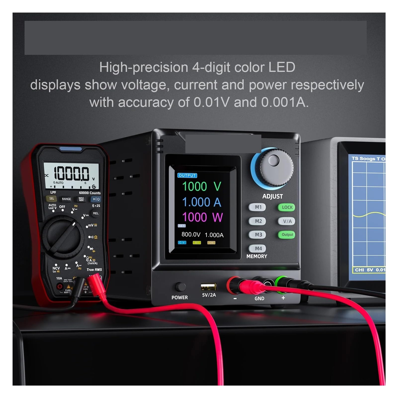 Regulowany zasilacz DC 1000 V z programowalnym oprogramowaniem sterowania RS232(120V 3A 360W)