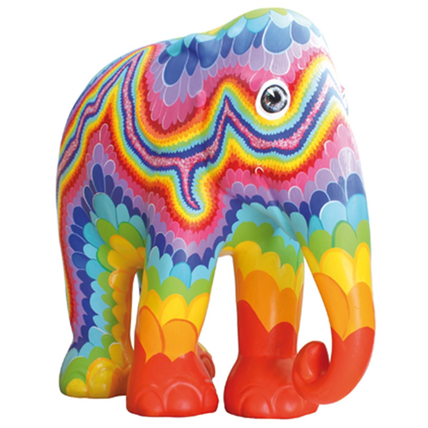 Éléphant miniature peint main motif parade édition limitée 15cm