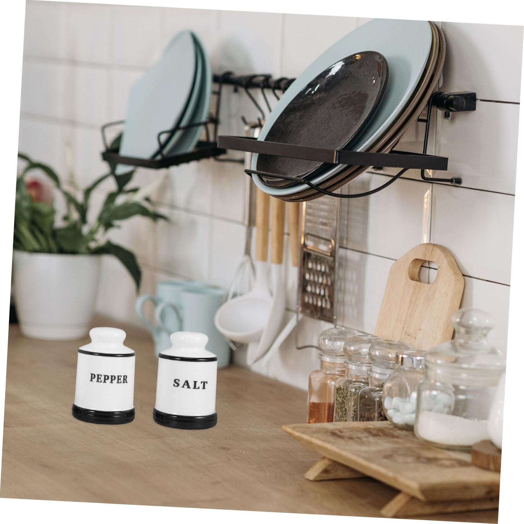 Cabilock 4piezas Frascos De Condimentos Cerámicos Dispensador De Sal y Pimienta Para Cocina Diseño Único Para Aceite y Vinagre Botella De Cerámica Para Aderezo De Ensaladas