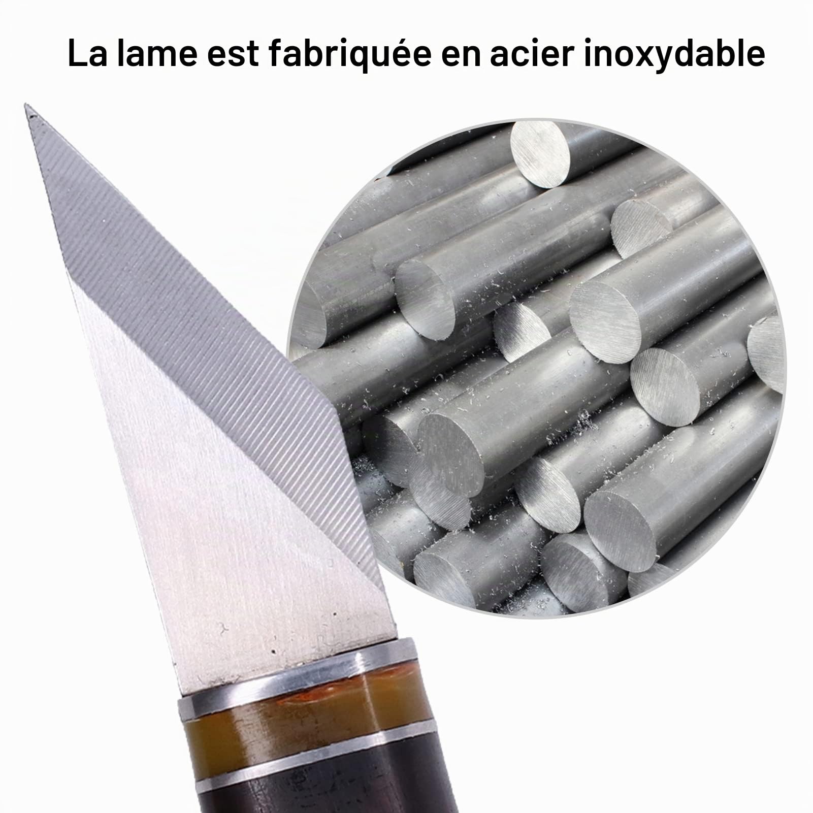 Couteau de coupe en cuir, ménage durable de couteau de coupe d'artisanat en cuir de bricolage pour des professionnels pour des débutants