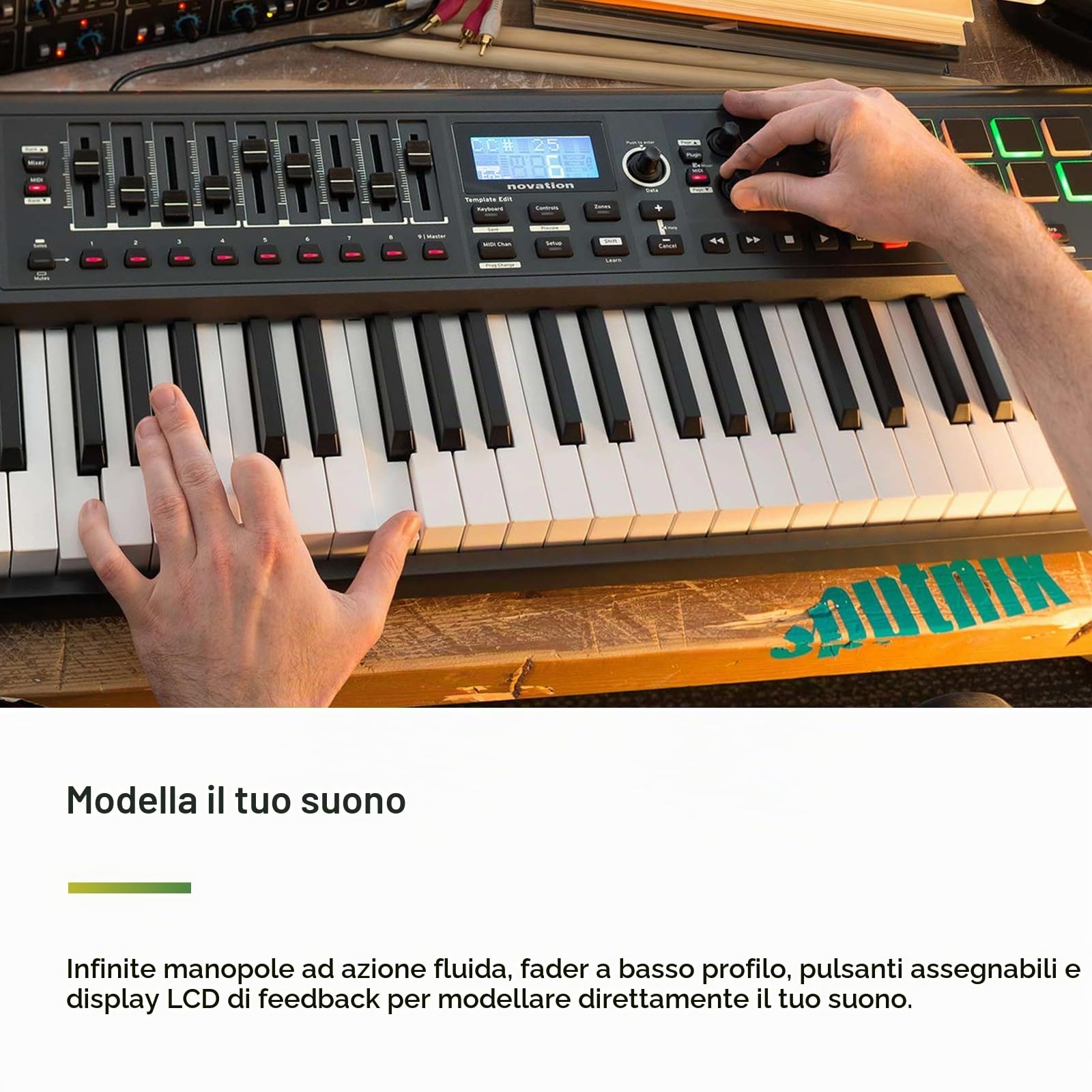 Novation Impulse 61 Grey Tastiera Controller Midi/USB con 61 Tasti Semipesati