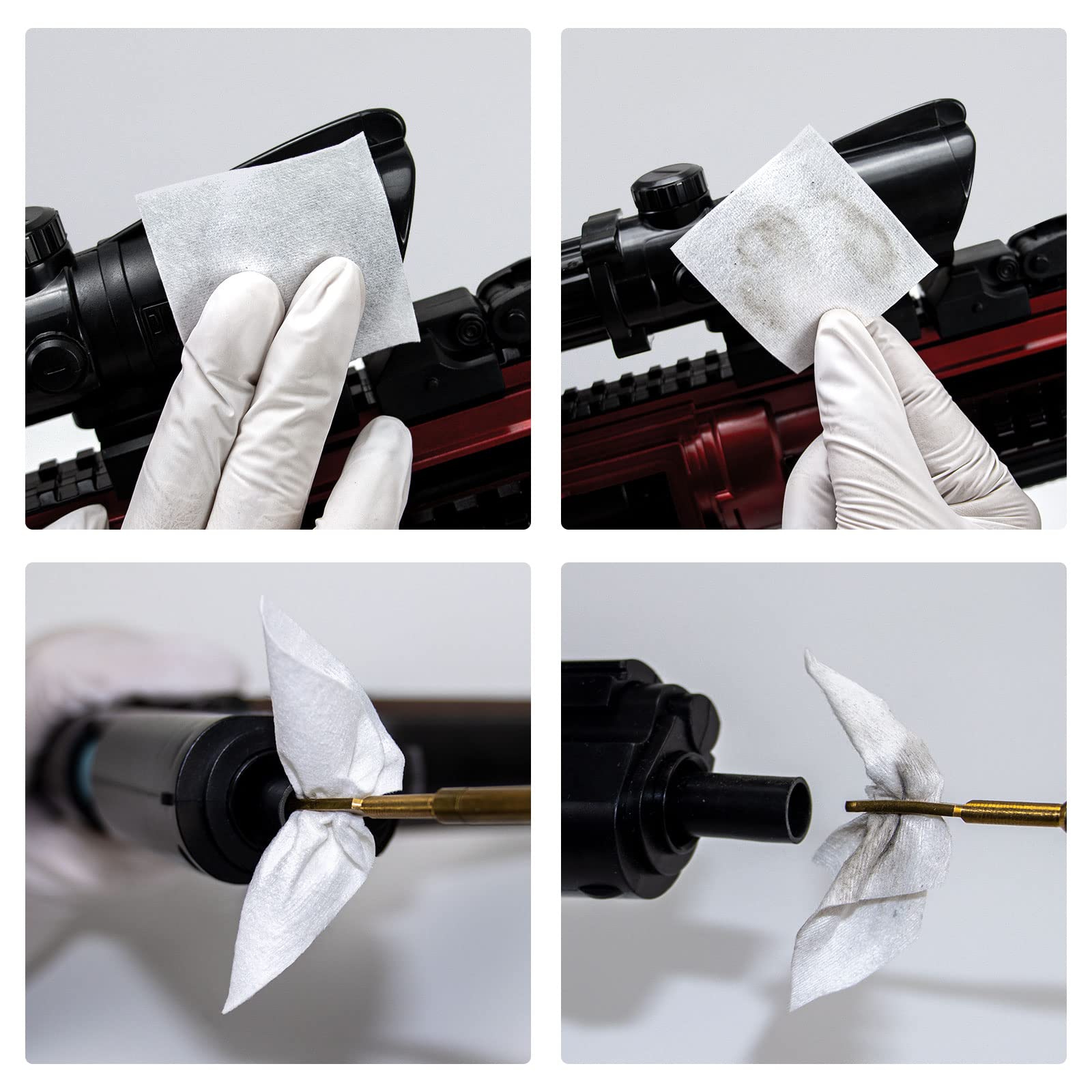 PINGMIC Toppe spesse per la pulizia della pistola, 900 pezzi, panno senza pelucchi con custodia, altamente assorbente, quadrate, 5,1 cm, adatte per la maggior parte dei prodotti per la pulizia delle