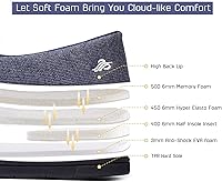 Vista 22 de Wishcotton Pantuflas ligeras de espuma viscoelástica para mujer, cómodas y antideslizantes, para interiores y exteriores Gris claro