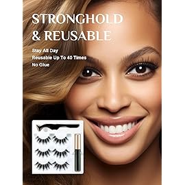 Sikkis Magnetic Eyelashes with Eyeliner - Magnetic Eyeliner and Lashes Kit, 5D Faux Mink Lashes,Eyelashes Long Reusable False Lashes (3 Pairs)