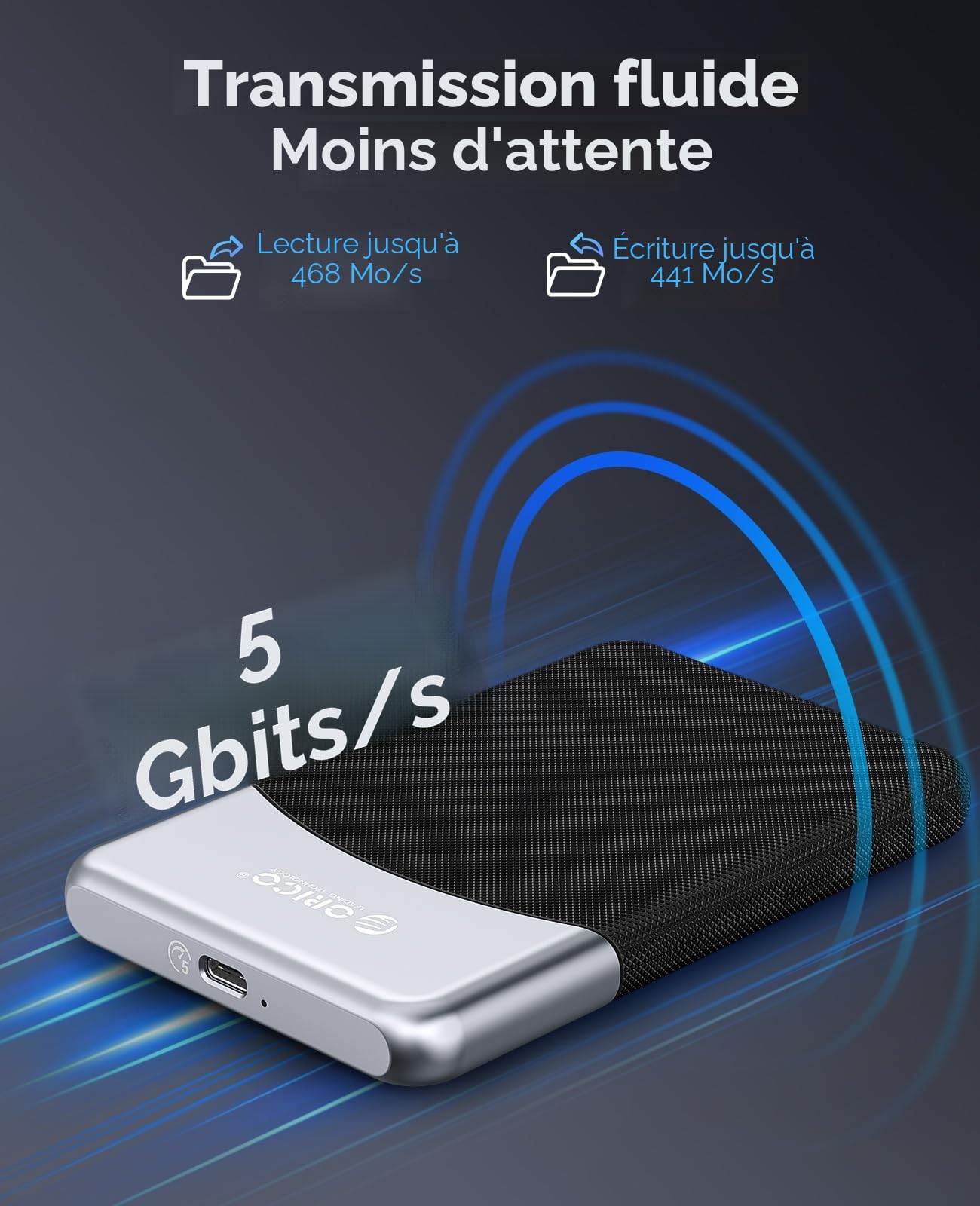 ORICO SSD Externe 1To USB 3.2 Gen 1 460 Mo/s Portable M25PRO