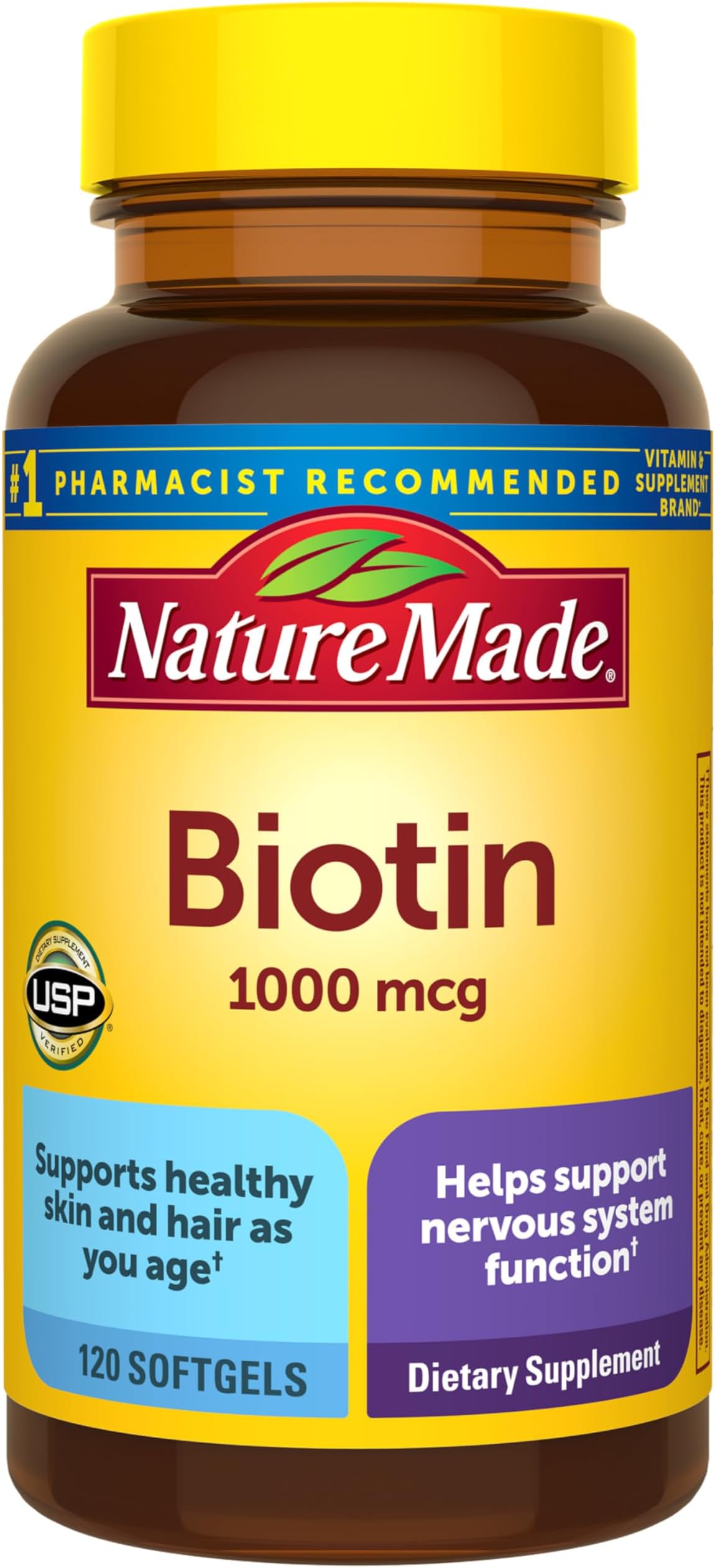 Nature Made One Per Day Biotin (B7) 1000 mcg. Softgels 120 Ct