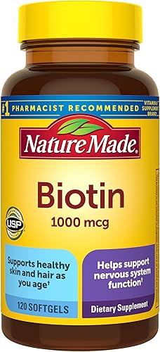 Nature Made - Biotina una por día (vitamina B7) 1000 mcg. Cápsulas de gel, 120 unidades