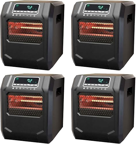 Lifesmart Calentador eléctrico infrarrojo de cuarzo de 4 elementos para habitación grande (paquete de 4)