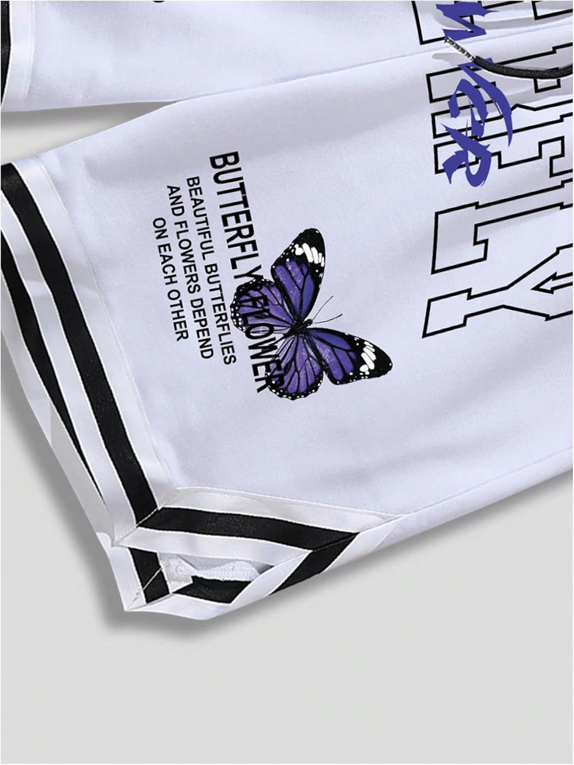 Men's Y2K Graphic Basketball Shorts Striped Trim Drawstring Waist Workout Drippy Shorts - Image 4