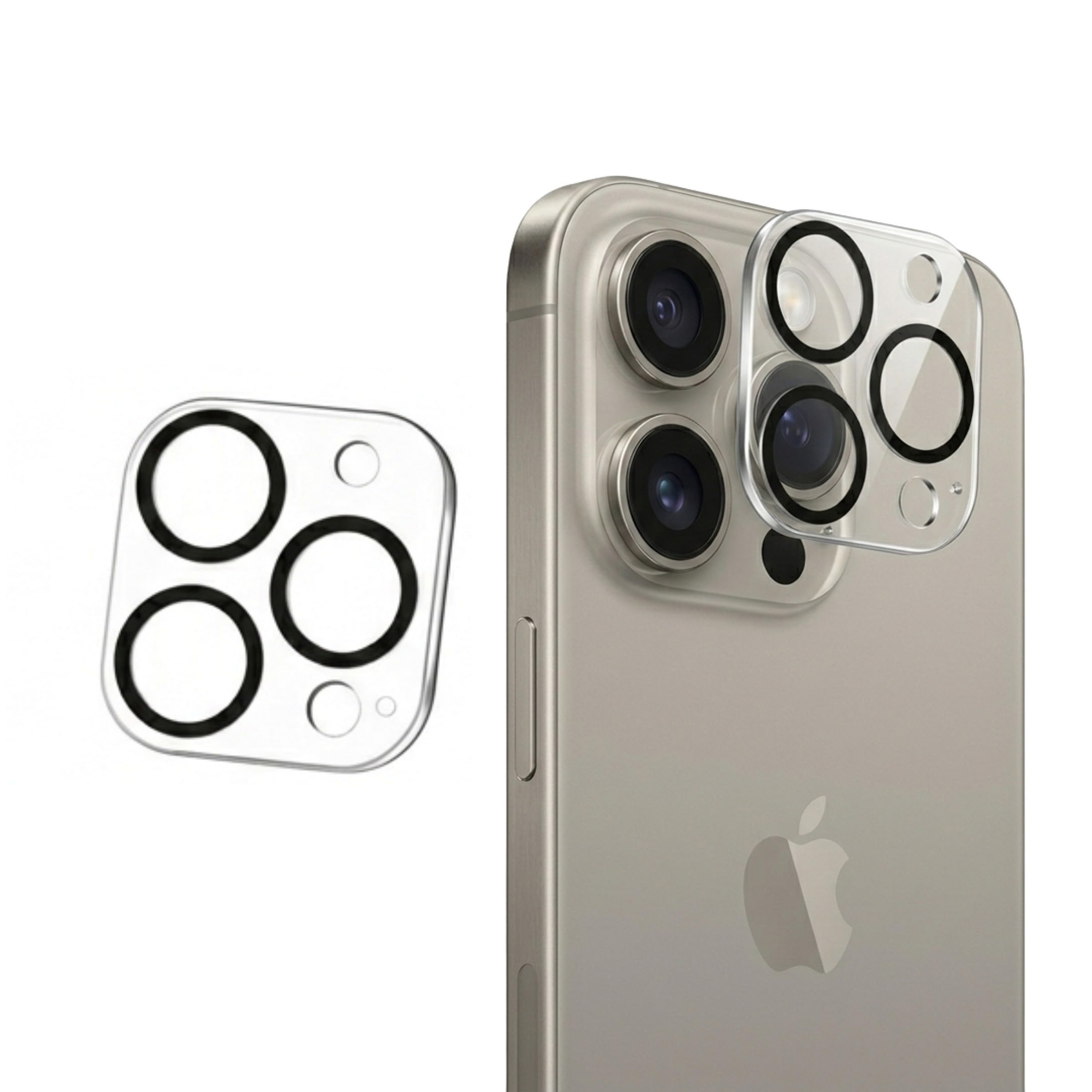 SHATCHI 1 Piece Camera Lens Protector for iPhone 15 Pro 6.1-Inch and iPhone 15 Pro Max 6.7-Inch, 9H Tempered Glass, Anti-Scratch, Case-Friendly, Night Shooting Mode, Ultra HD Clear Protection