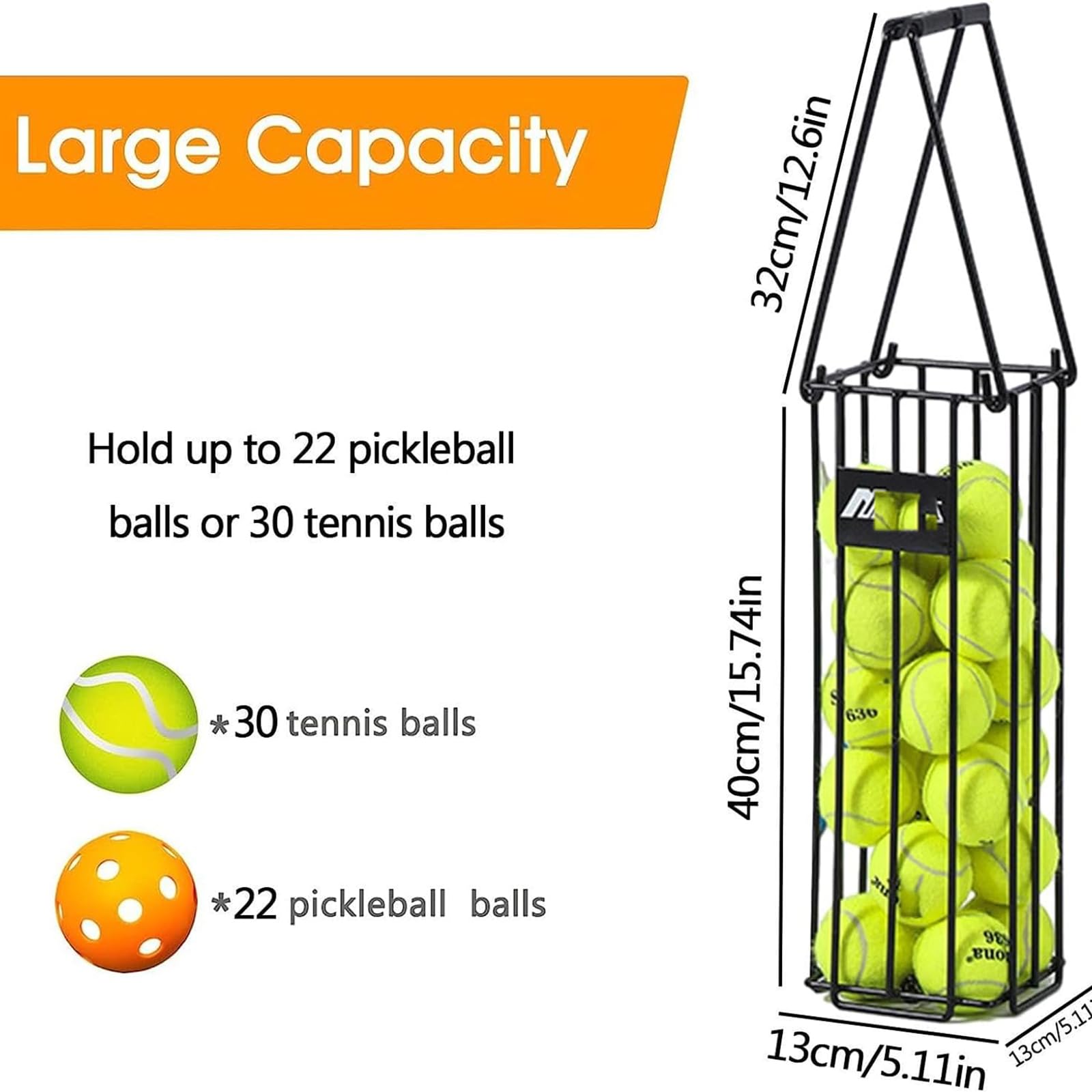 Cesta Para Recoger Pelotas Tenis,recolectorpelotas Tenis Con Cubierta Protección Contraderrames Y Mango,gran Capacidad Para 20-30pelotas,sin Necesidad Agacharse Y Evitar Derrames,recogida Rápida