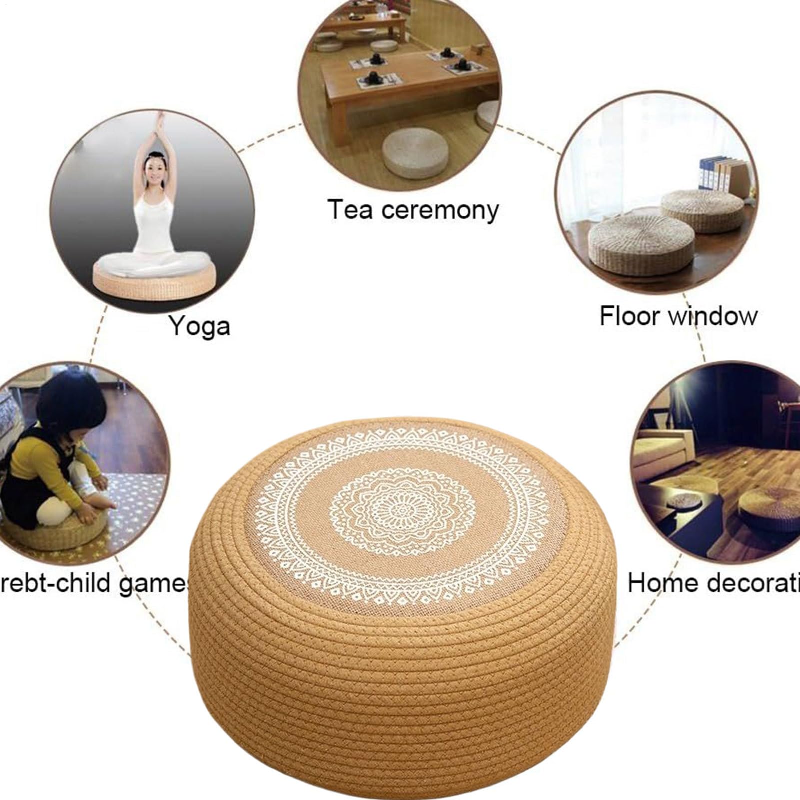 da pavimento – in velluto a coste fatto a mano, design moderno, seduta spessa e confortevole, grande tappetino puzzle Fùton per dormire, meditazione, soggiorno, ufficio, scrivania