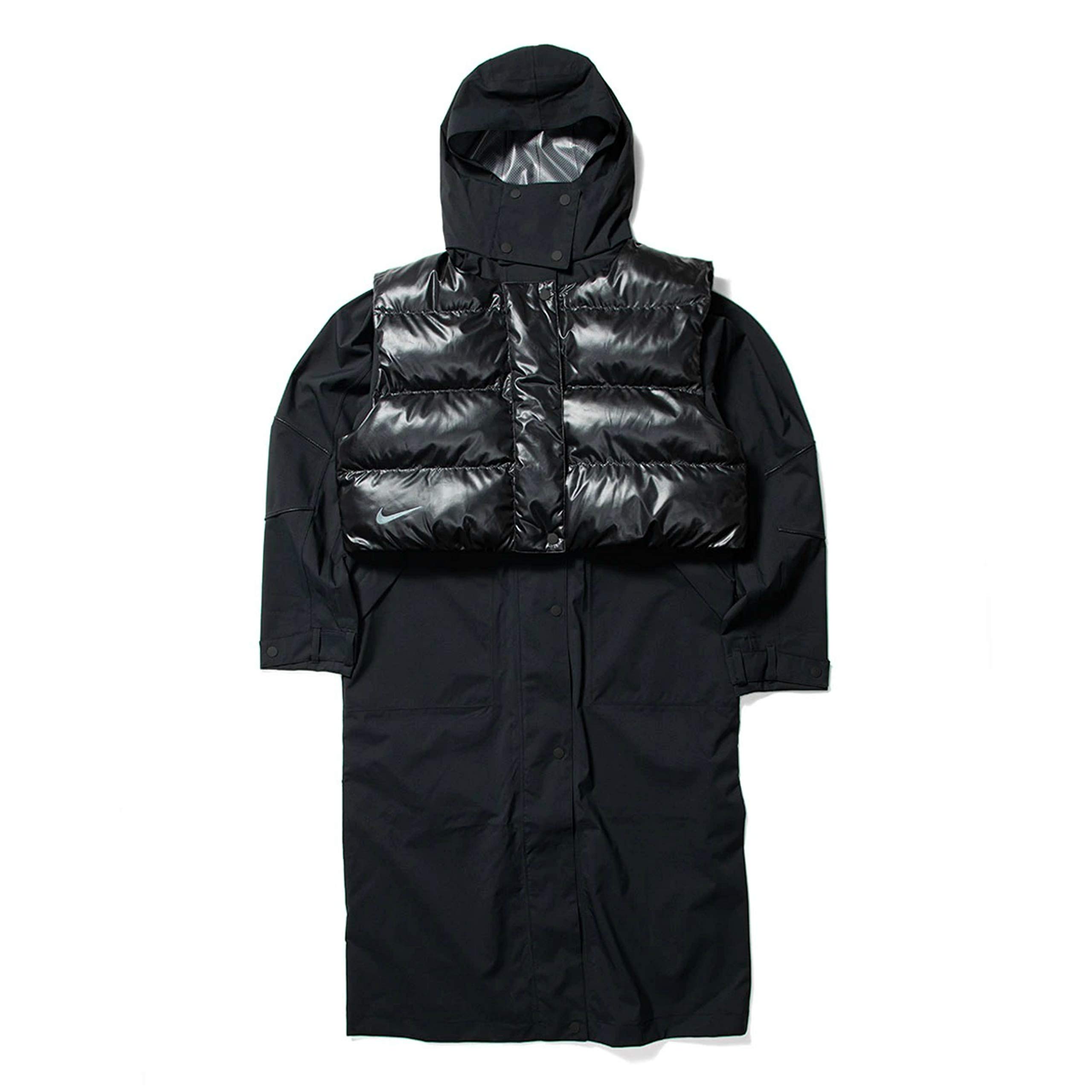 long black nike coat womens