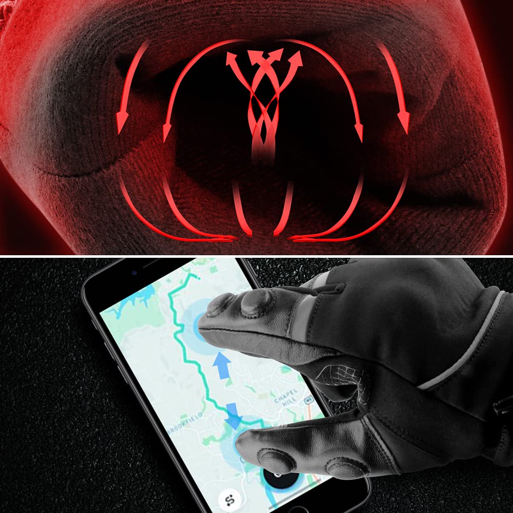 2KP CE Guanti Moto Invernali per Uomini e Donne, Guanti per Moto Impermeabili, Guanti per Motociclisti Lunghi, Guanti Touchscreen per BMX ATV MTB Riding, Racing su Strada