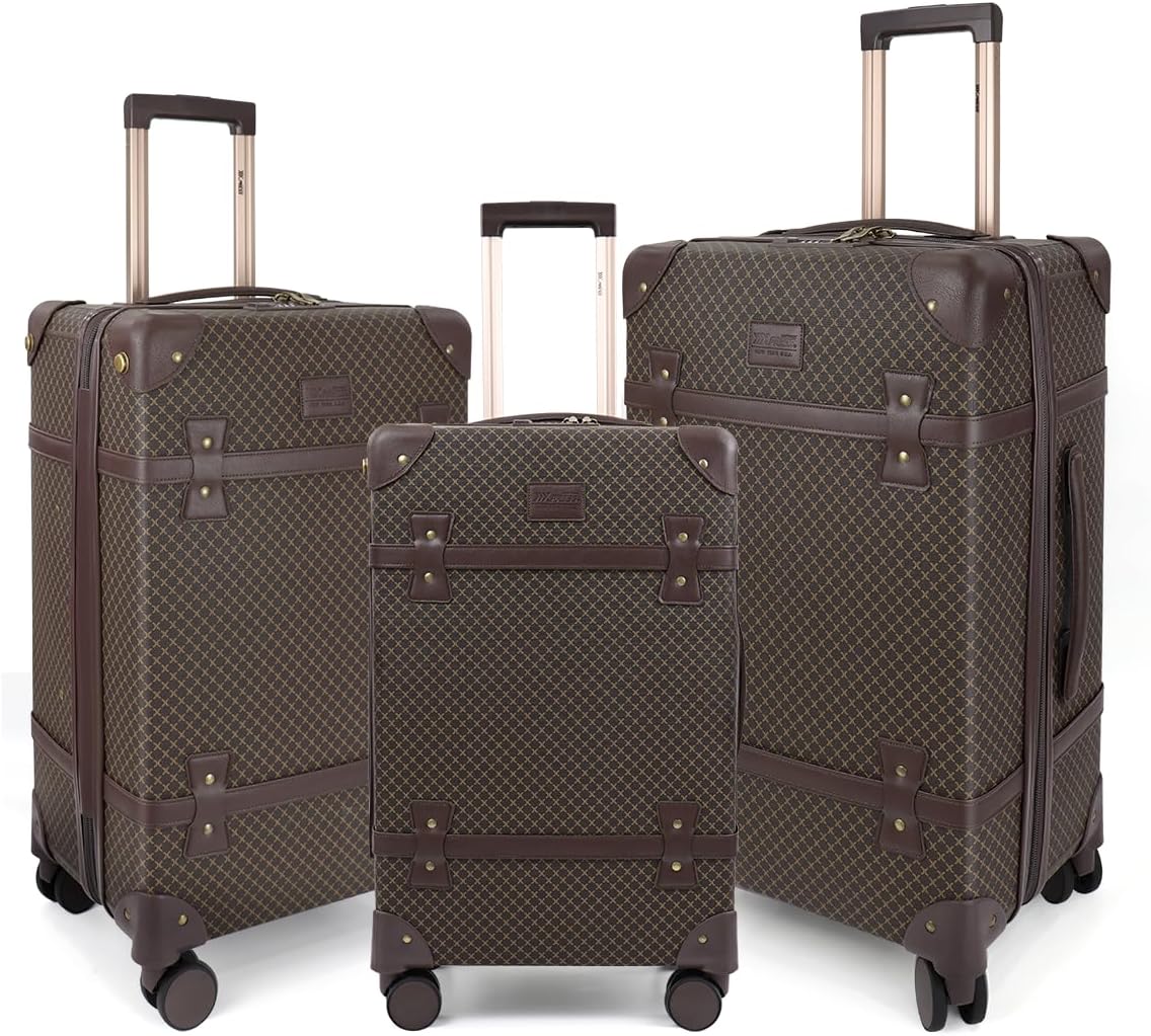 New York XPress 3Pcs Luggage Sets,Vintage Durable Suitcase