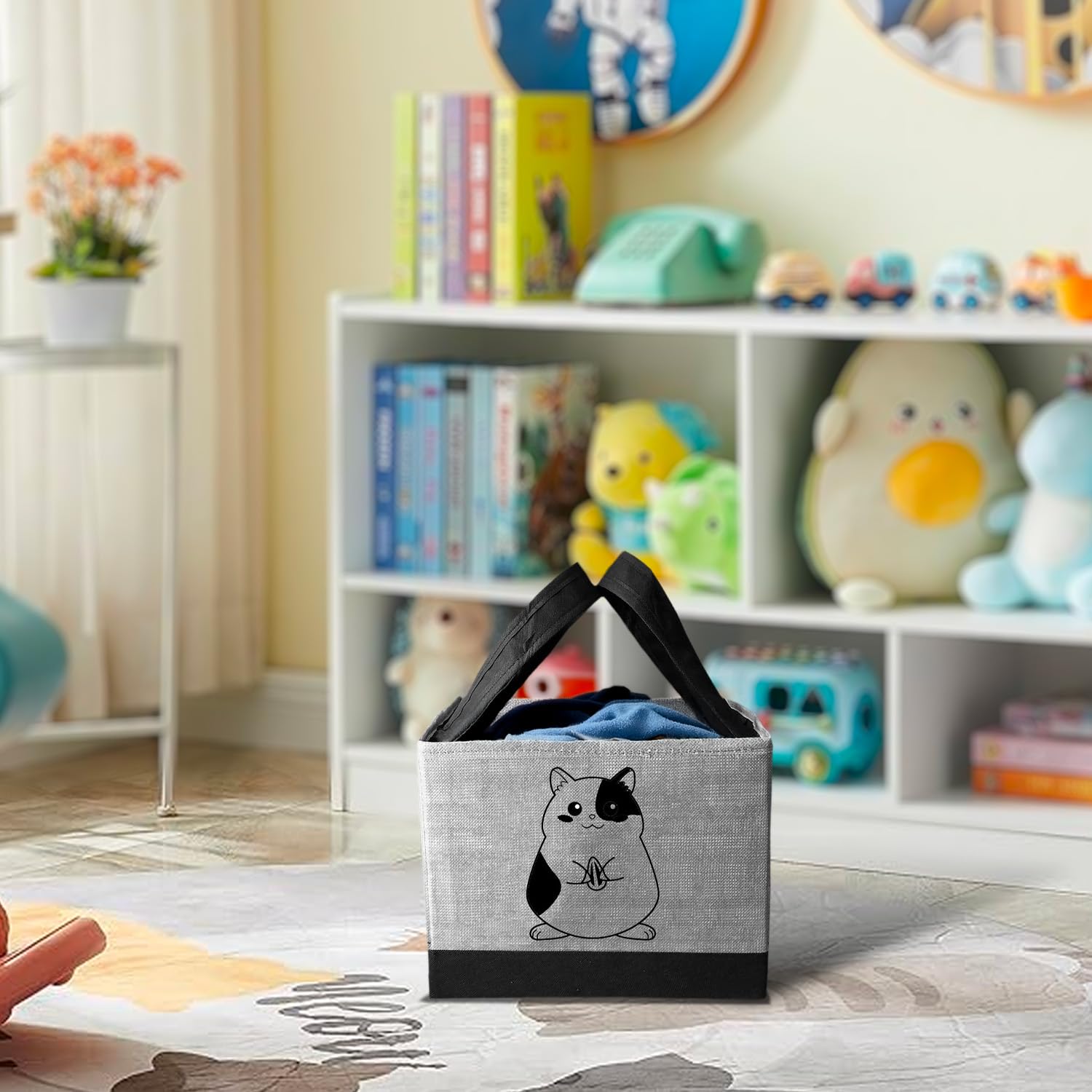 PrettyKrafts Toys Storage Box, Storage Organizer for Kids, Jute Grey