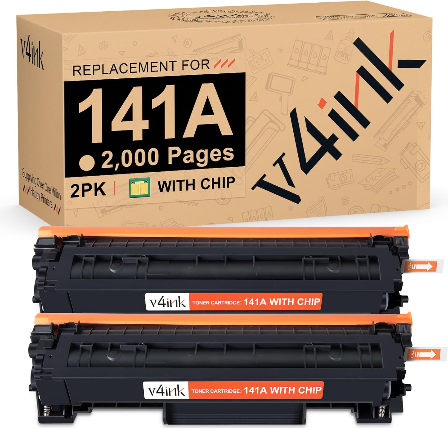 141A Toner Cartridge High Yield 2,000 Pages W1410A Replacement for HP 141A Black LaserJet Toner Cartridge for HP LaserJet M110w MFP M140w M139w m110 m140 m139 Printer Toner, 2 Pack