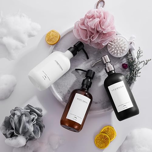 Miniatura 4 de Shampoo Dispenser for Shower Wall Mount, No Drill Shampoo and Conditioner Dispenser with Matte Pump and Waterproof Labels, Shower Soap Dispenser