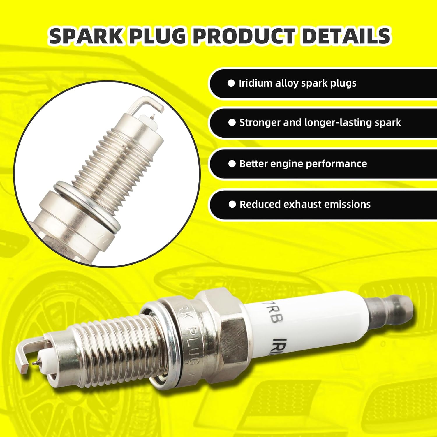 Set of 6 Ignition Coils Pack UF531 & 6 PCS Iridium Spark Plugs Compatible with Audi A3 Quattro 2003-2009 TT Quattro Volkswagen Eos 2007-2008 Touareg R32 2008 Porsche Cayenne 2004-2006 - 3.2L V6