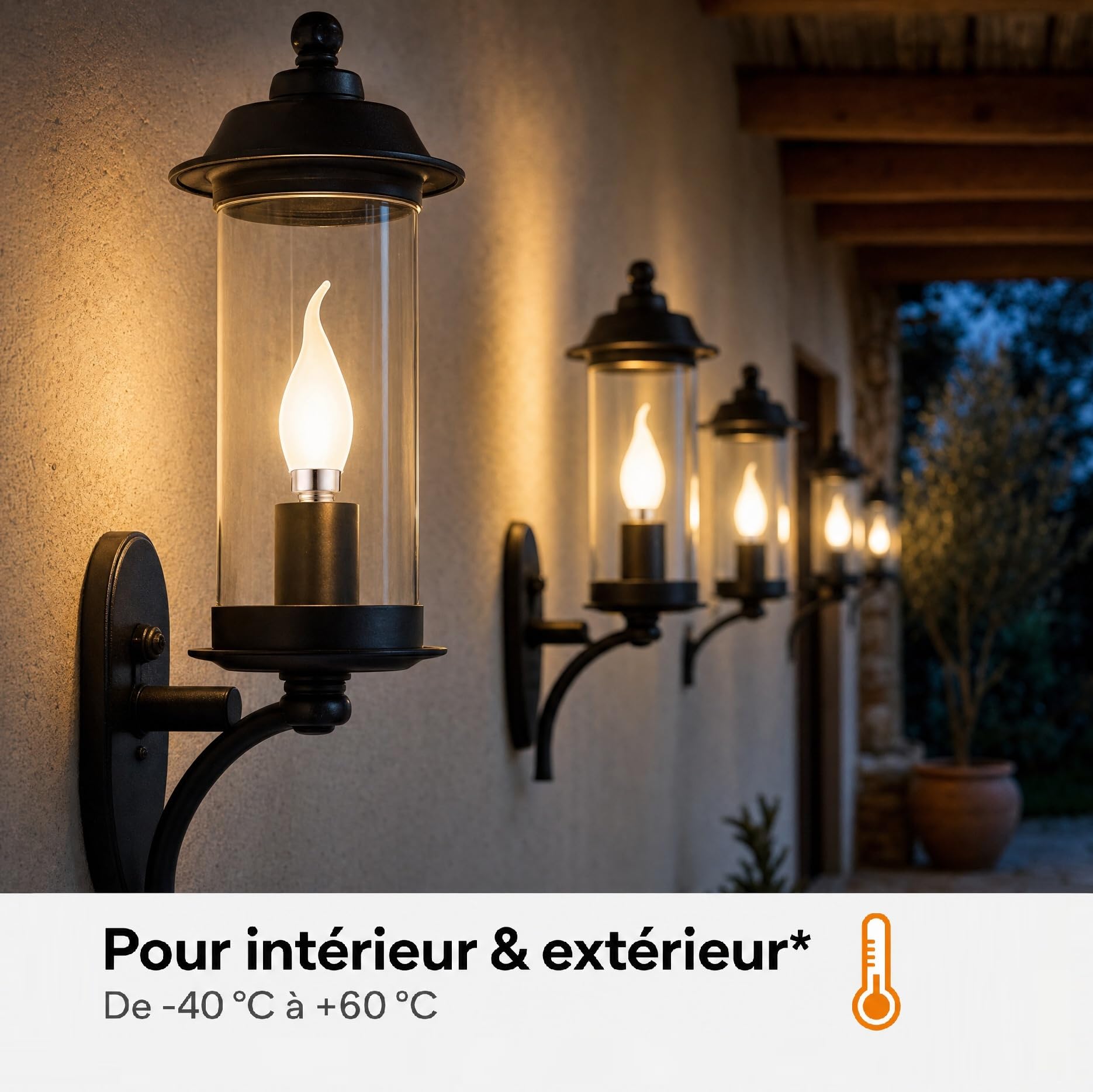 Hellum Ampoules LED E14, Lot de 10, Ampoule E14 LED blanc chaud à Forme Bougie Flamme, 250 lm, 2,2 W (équiv. à lampe incandescence 25 W), 2700 K blanc chaud, Sans scintillement, Verre opale 207408