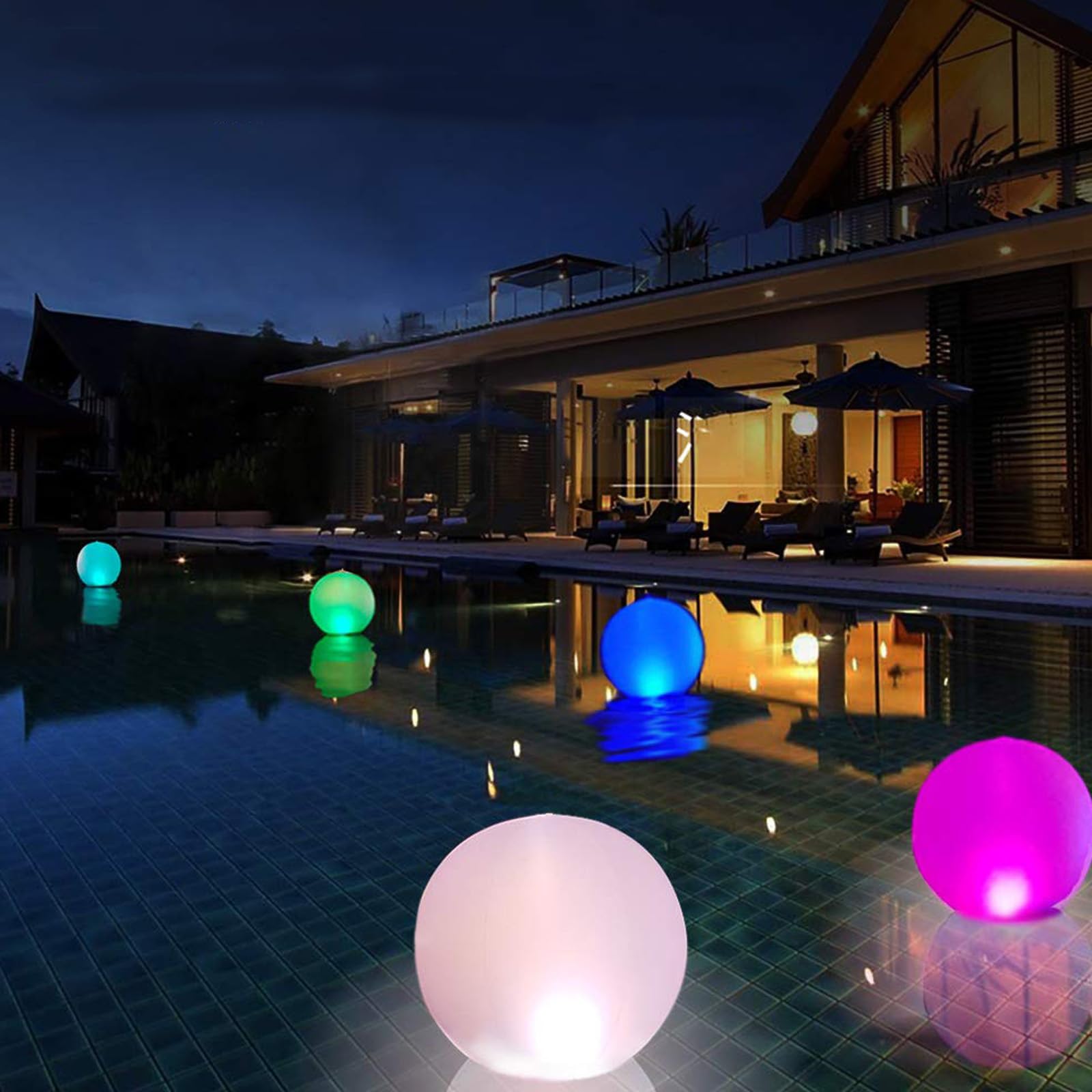 Palloni da Spiaggia LED Gonfiabili,2 Pezzi Pallone da Spiaggia Illuminato,Gonfiabile LED Palla da Spiaggias,Pallone Gonfiabile,per Feste in Spiaggias,Feste in Piscina